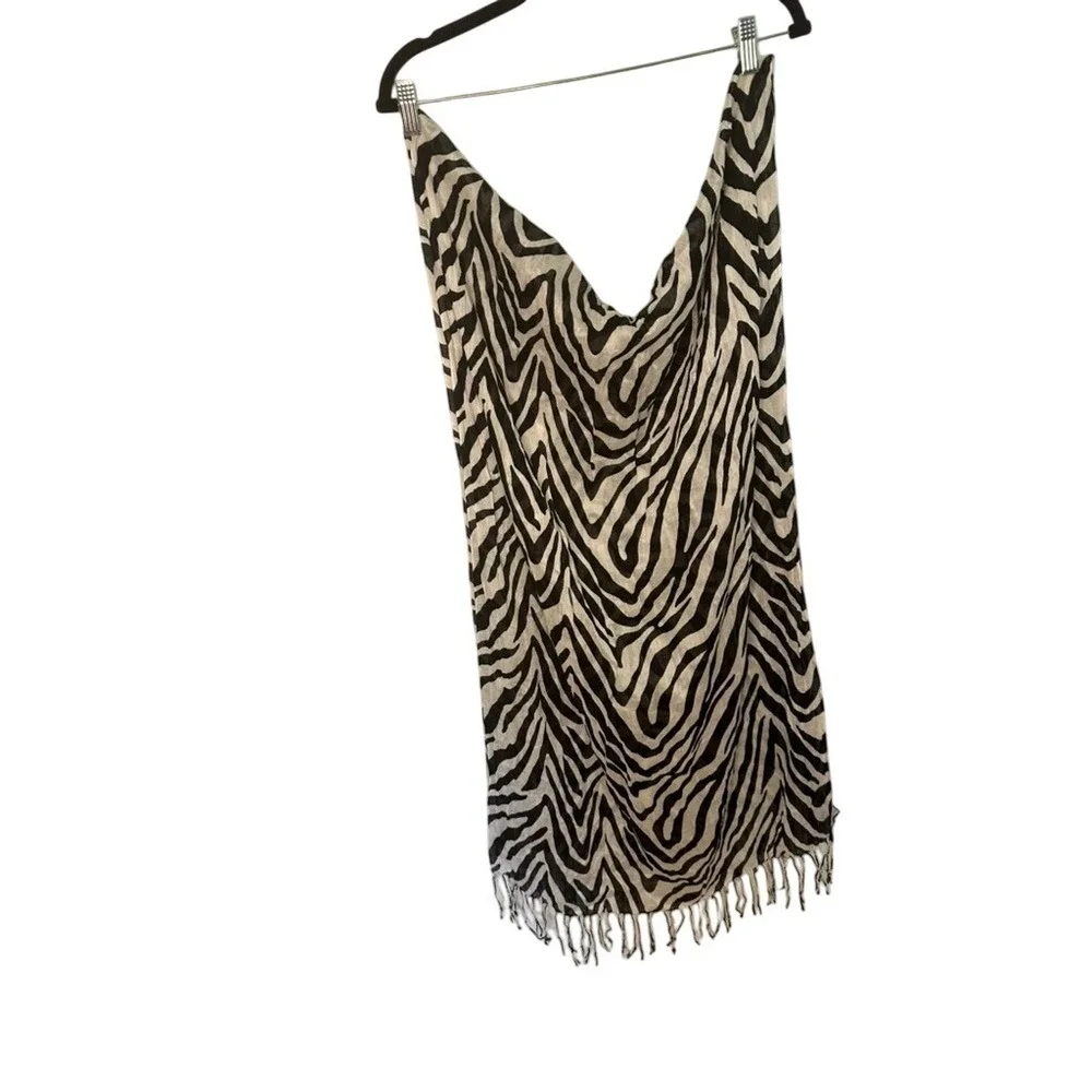 Zebra Print Lightweight Scarf‎ Shawl Wrap with Tassels Women's Fashion
